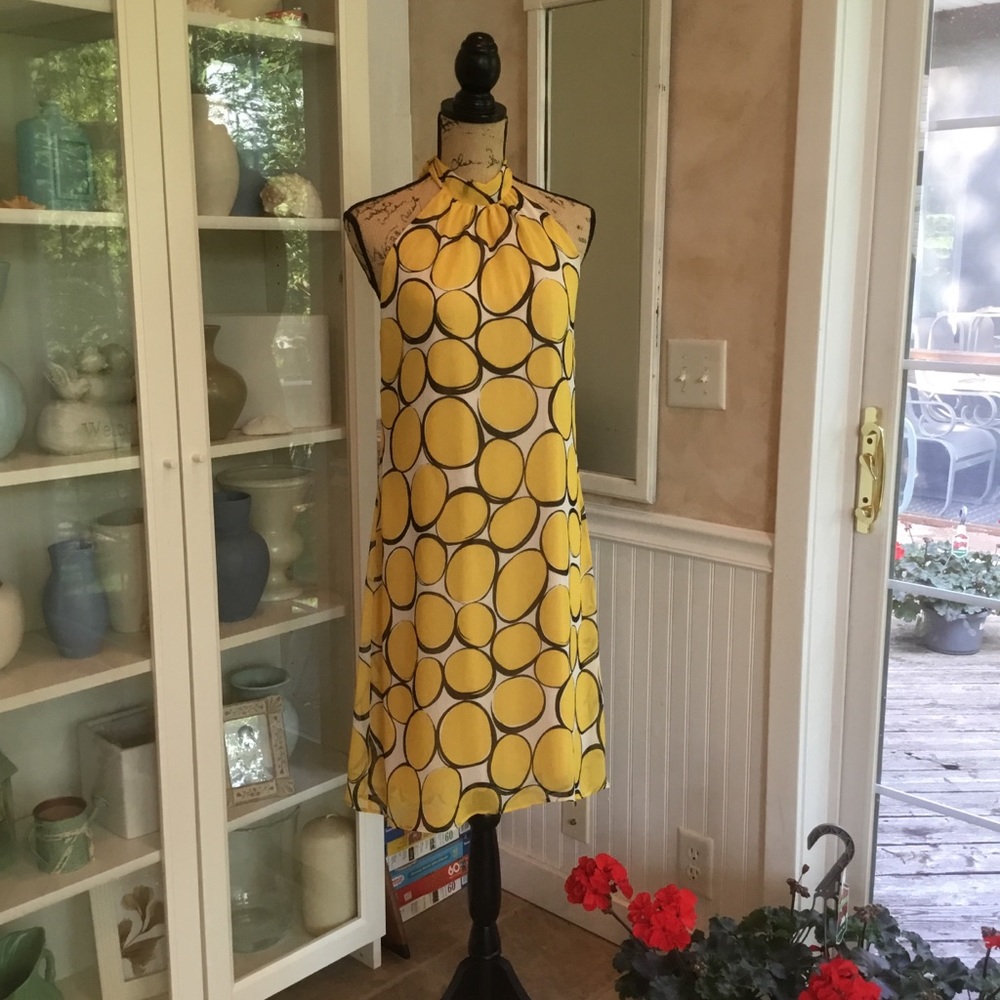 GLAM Yellow Summer Dress Halter Neck